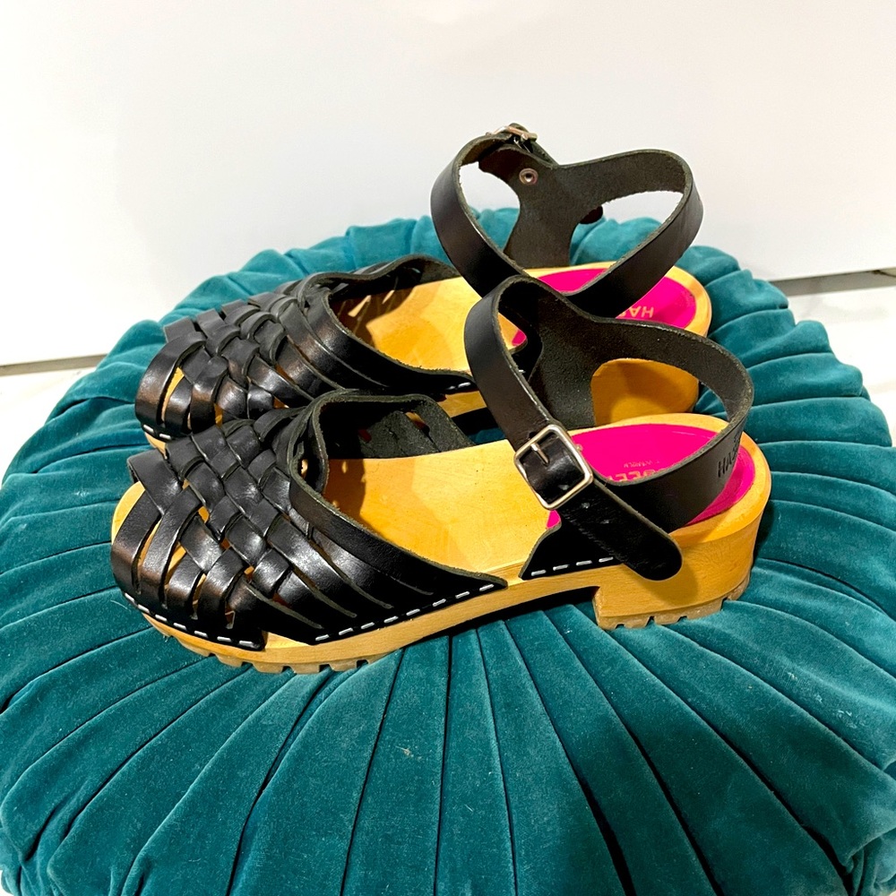 Authentic Swedish Hasbeens Caged Sandals - LIKE NEW!